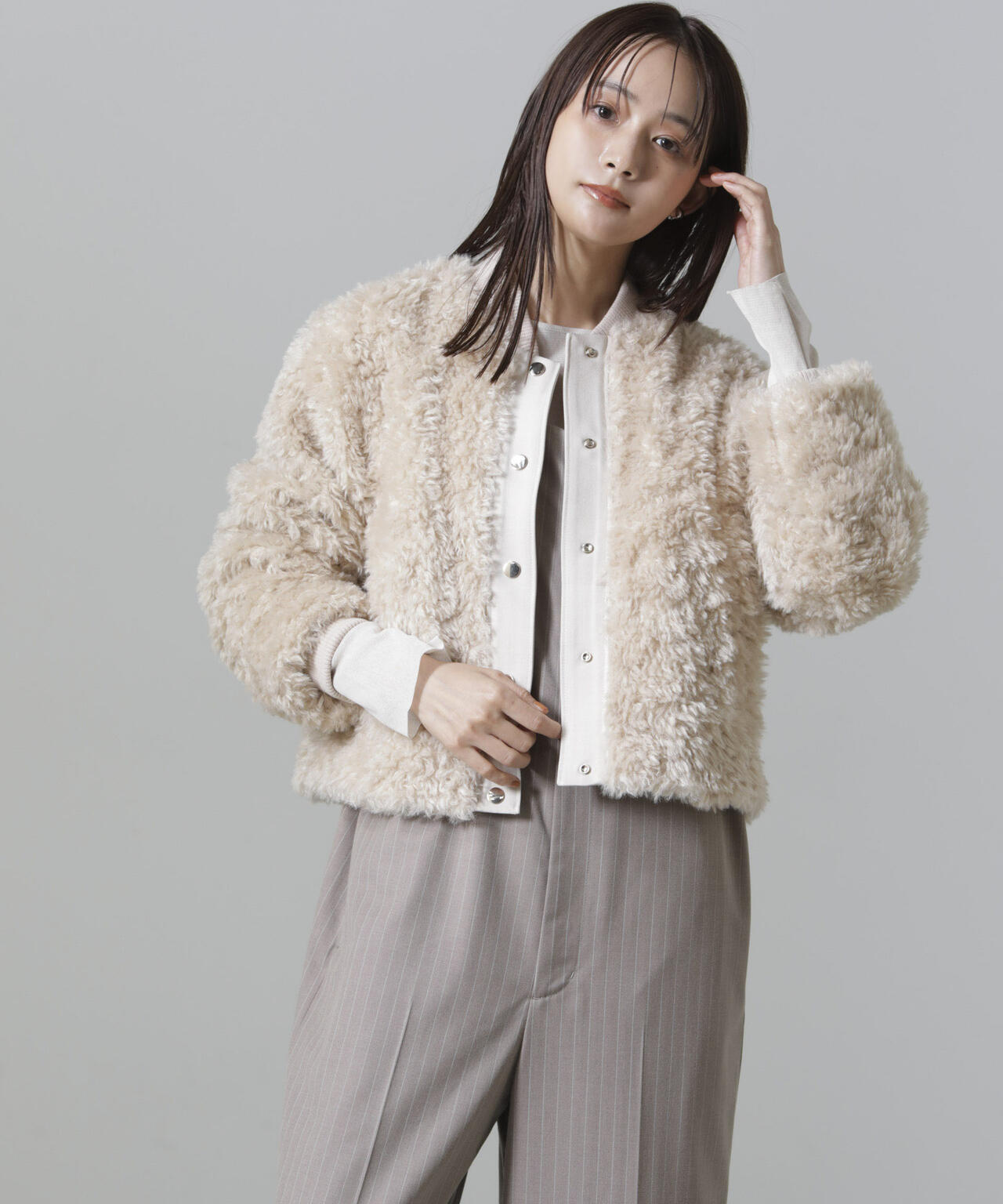 カーリーファーショートブルゾン 6694212300