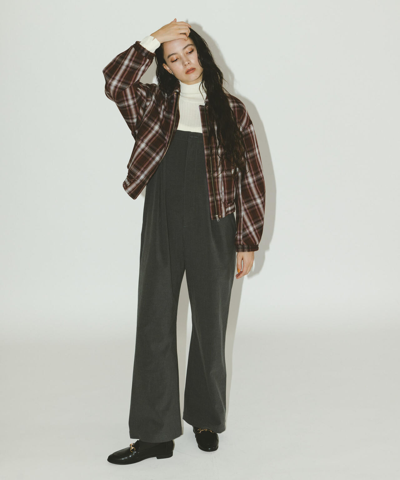 チェックショートブルゾン 6694212301