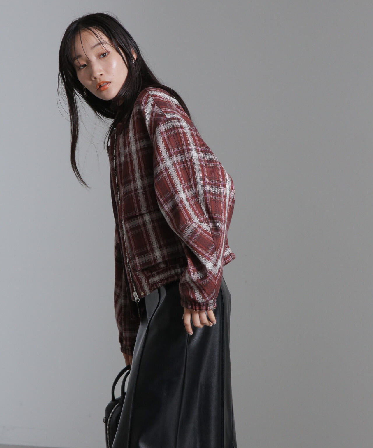 チェックショートブルゾン 6694212301