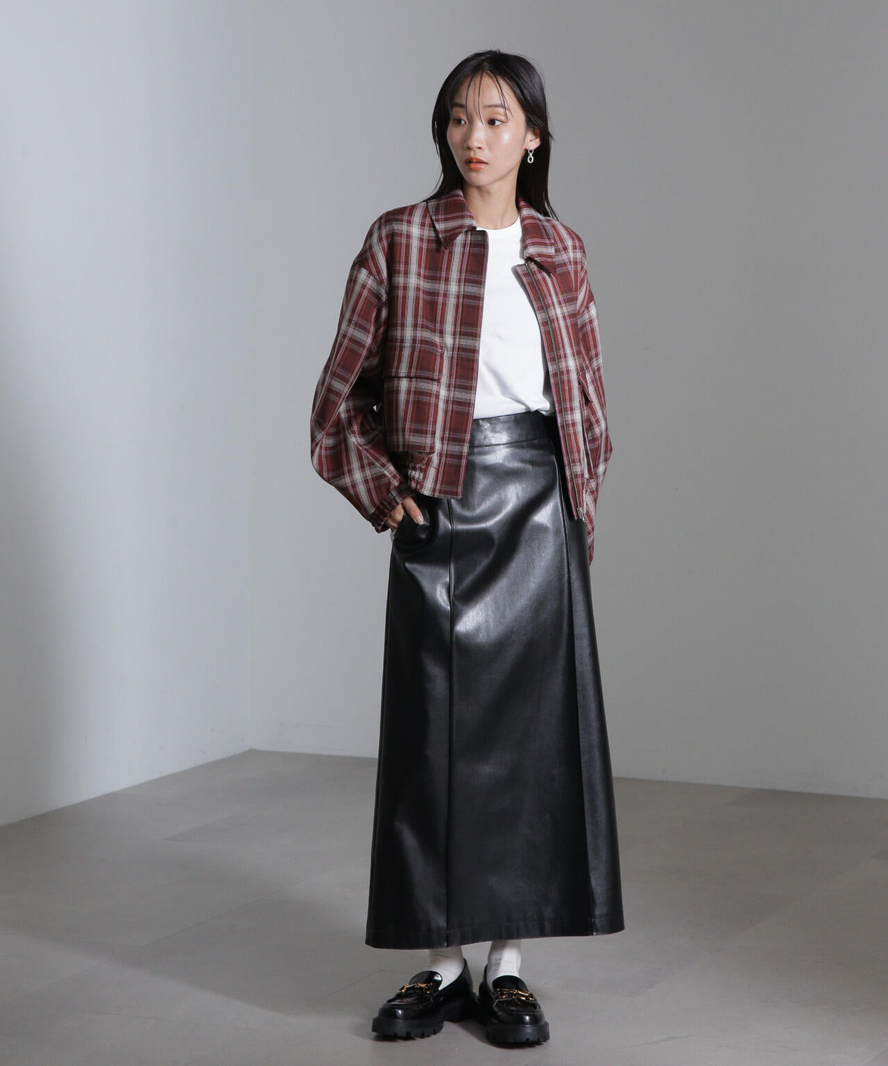 チェックショートブルゾン 6694212301