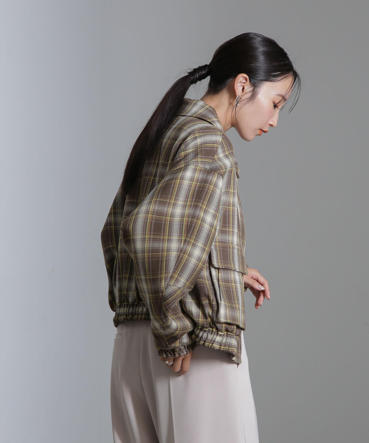 チェックショートブルゾン 6694212301