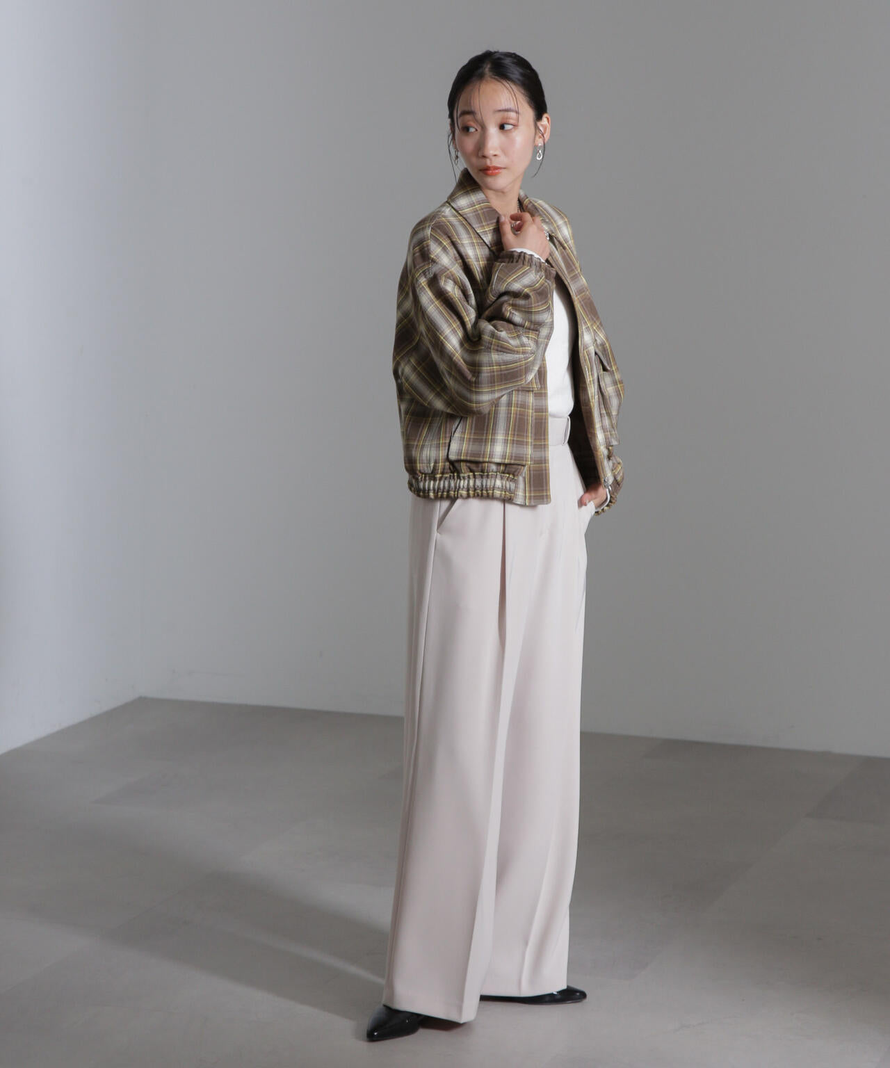 チェックショートブルゾン 6694212301