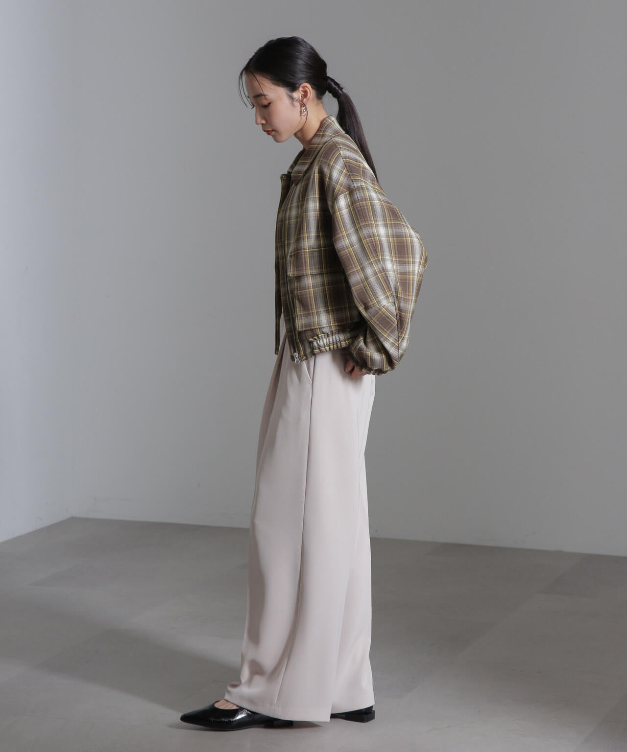 チェックショートブルゾン 6694212301