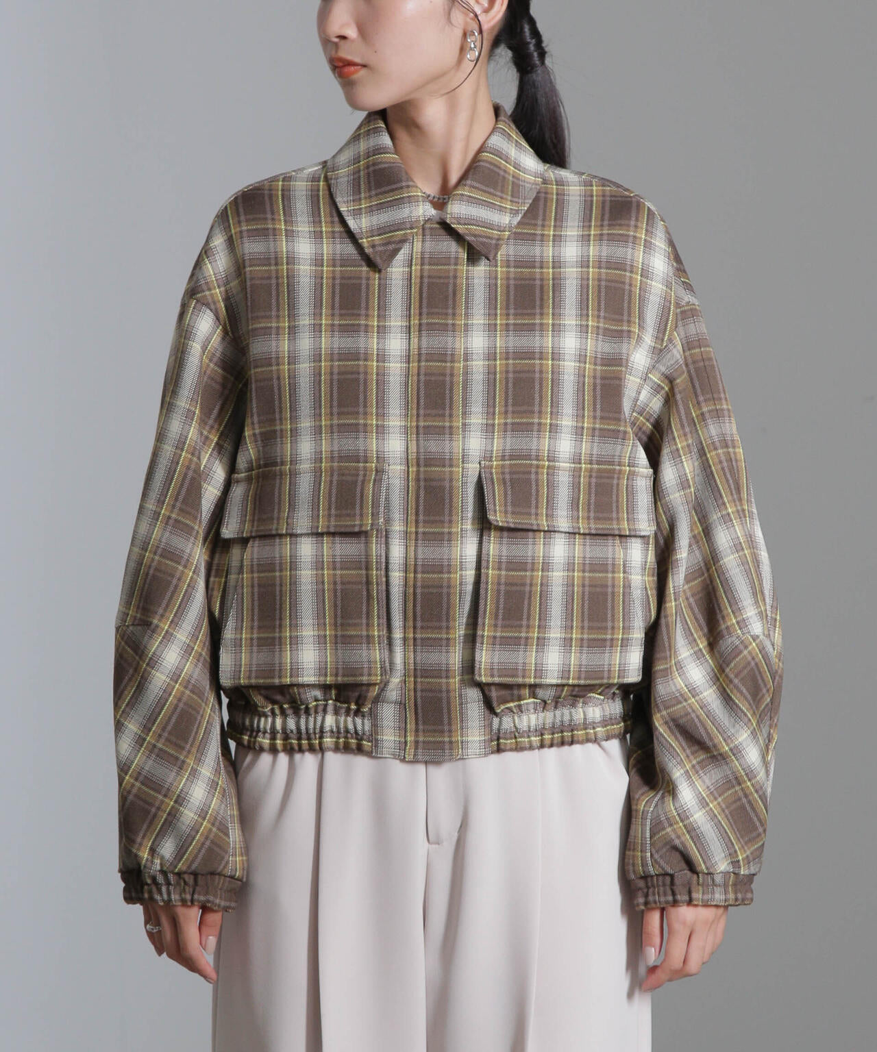 チェックショートブルゾン 6694212301