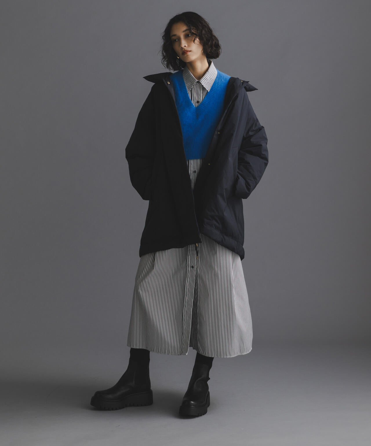 「西川ダウン(R)」ミドル丈バックタックコート 6694214304