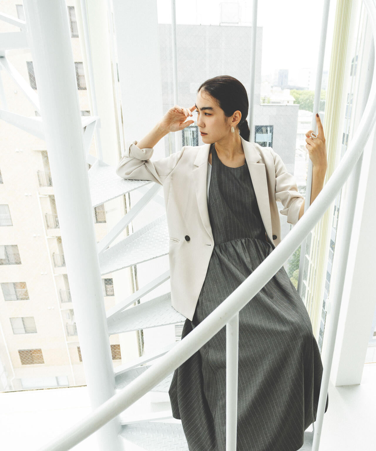 イージーケアダブルクロス ダブルテーラードジャケット(セットアップ可) 6694216301