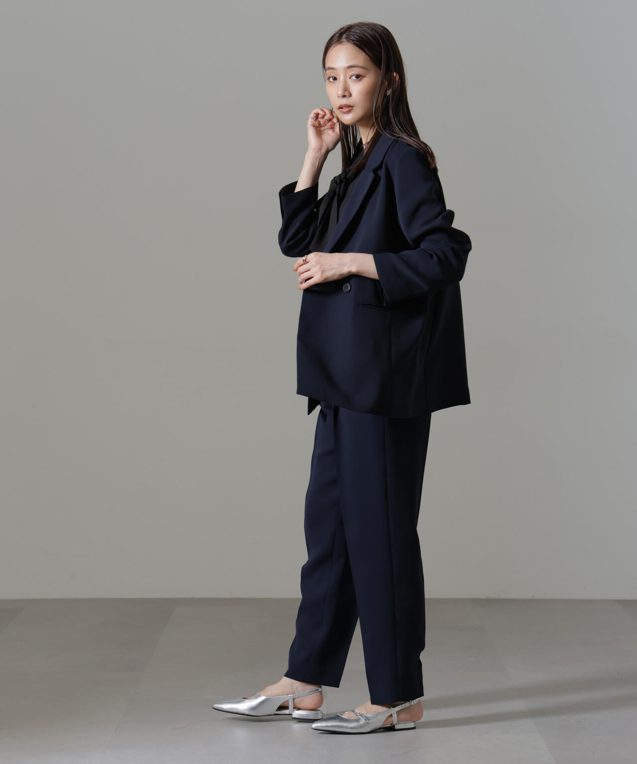 イージーケアダブルクロス ダブルテーラードジャケット(セットアップ可) 6694216301