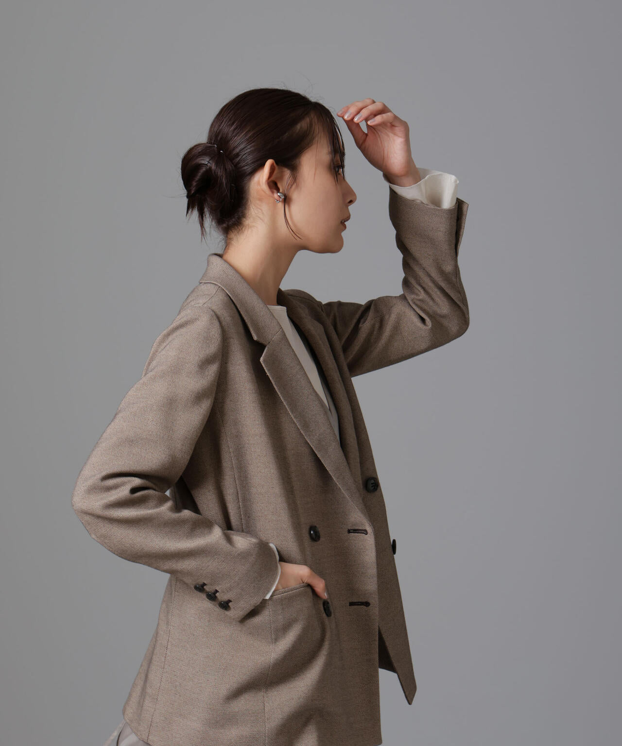 ツイードダブルジャケット(セットアップ可) 6694216305