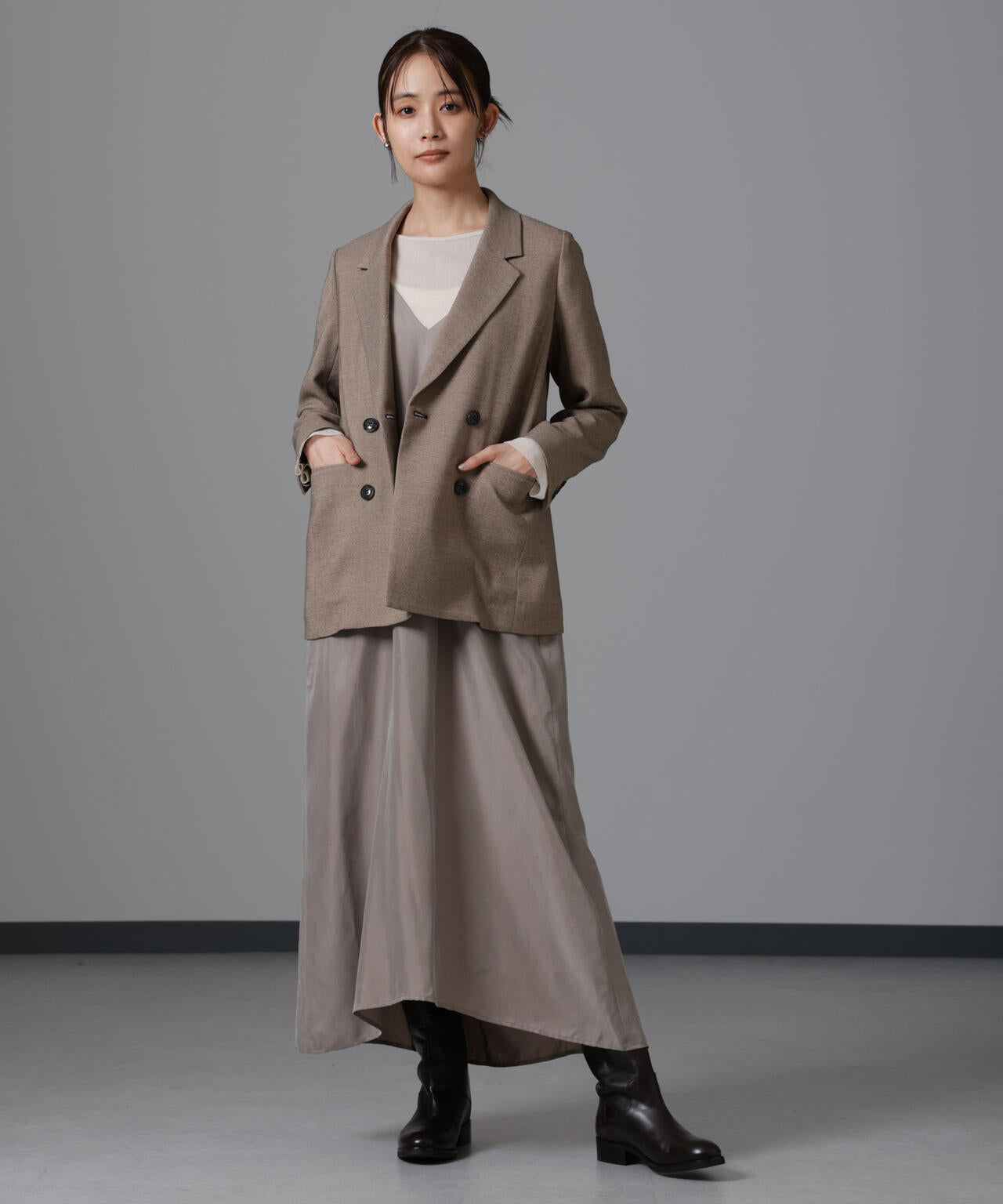 ツイードダブルジャケット(セットアップ可) 6694216305