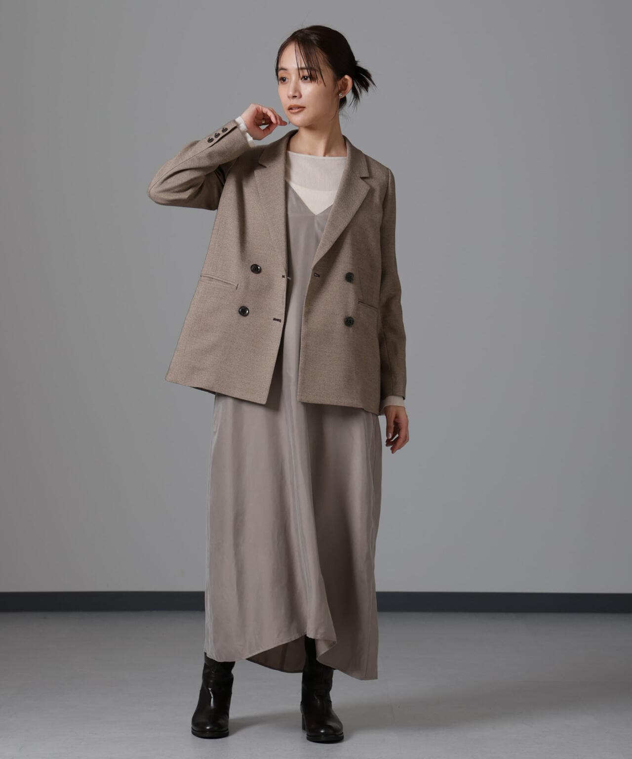 ツイードダブルジャケット(セットアップ可) 6694216305