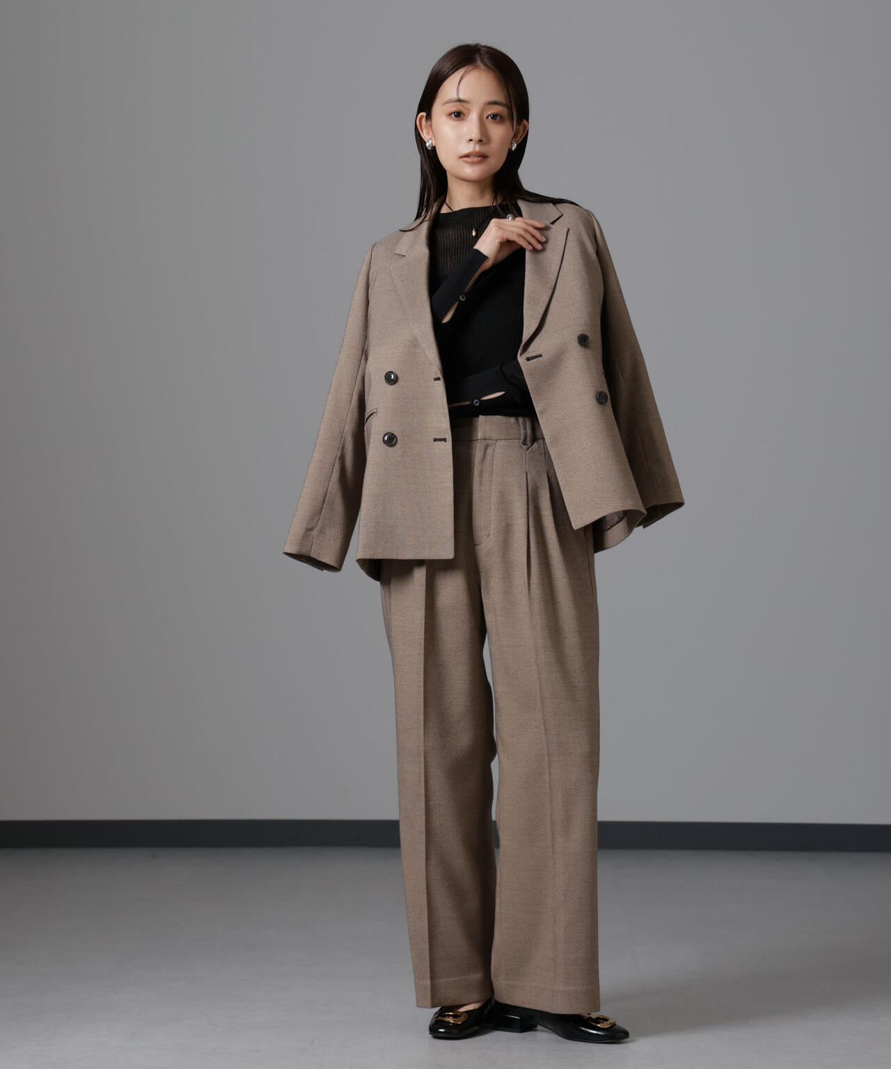 ツイードダブルジャケット(セットアップ可) 6694216305