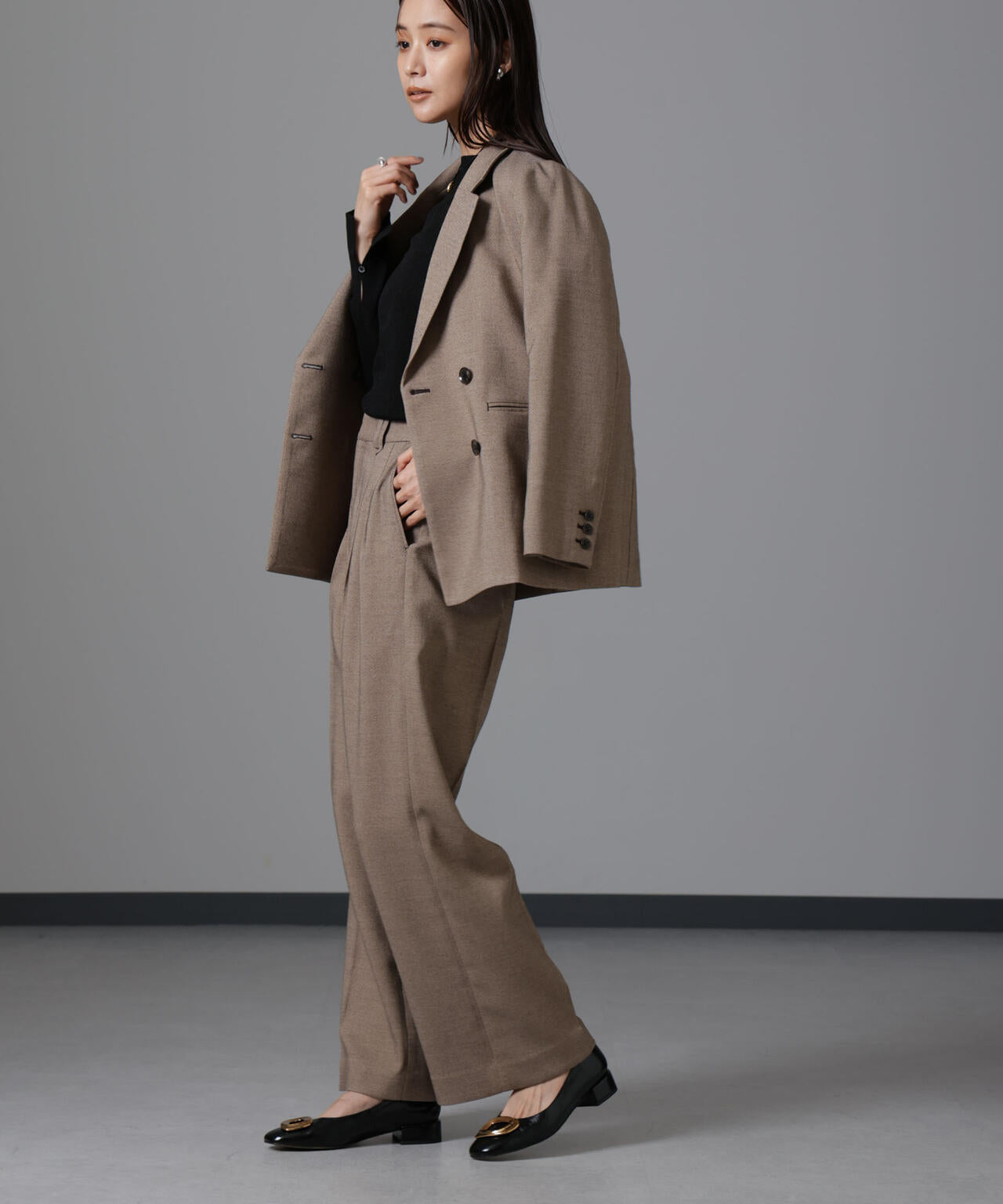 ツイードダブルジャケット(セットアップ可) 6694216305