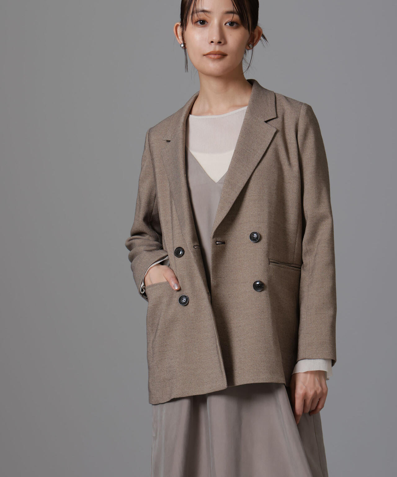 ツイードダブルジャケット(セットアップ可) 6694216305