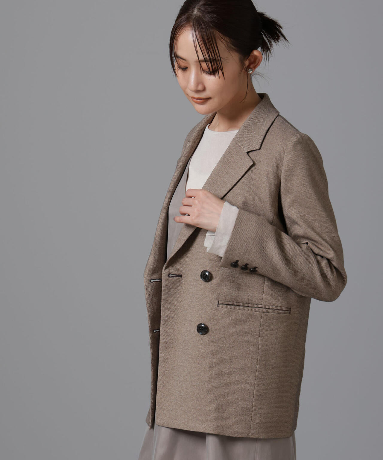 ツイードダブルジャケット(セットアップ可) 6694216305