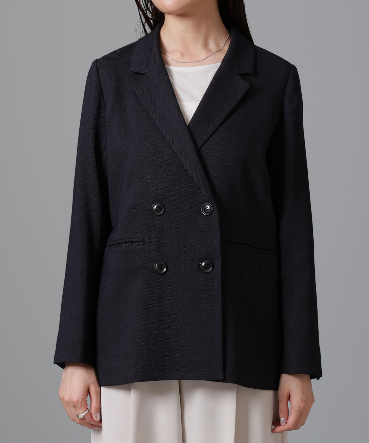 ツイードダブルジャケット(セットアップ可) 6694216305