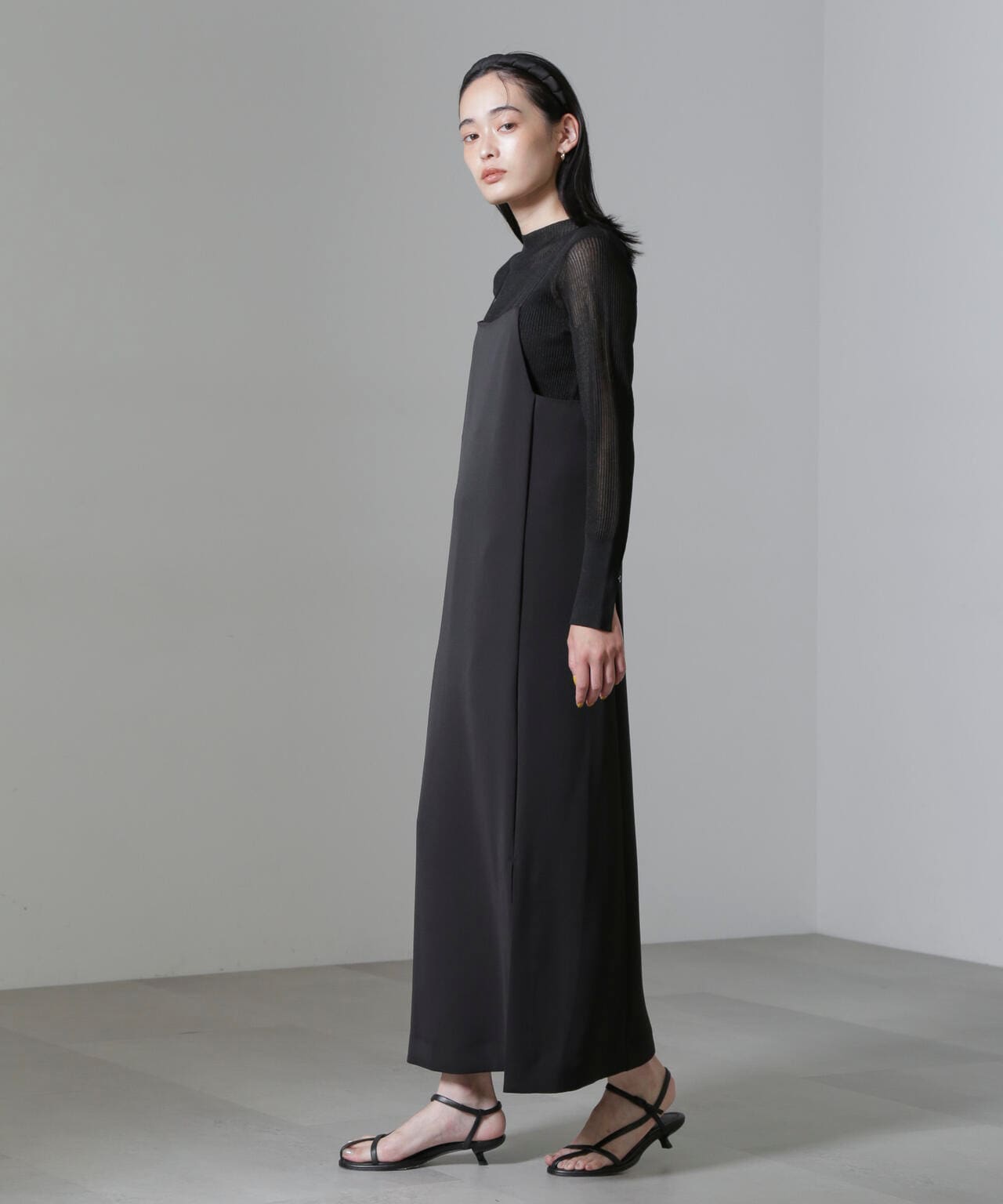 スクエアネックキャミワンピース(セットアップ可) 6694219323