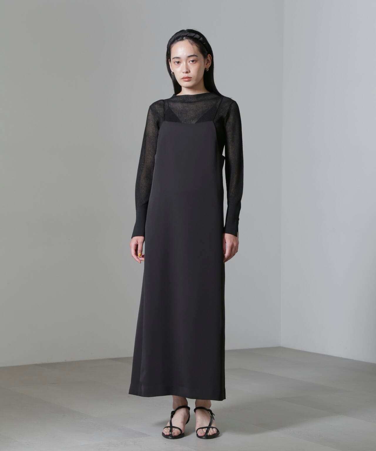 スクエアネックキャミワンピース(セットアップ可) 6694219323