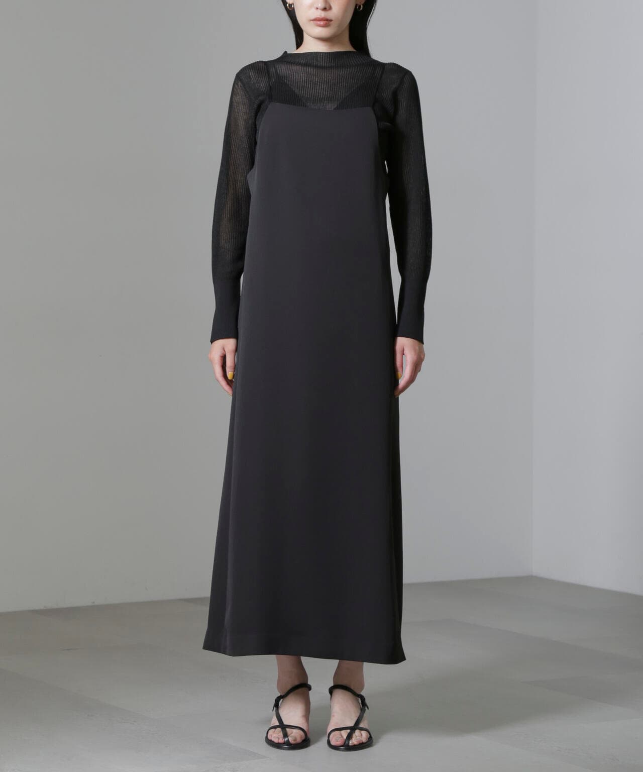 スクエアネックキャミワンピース(セットアップ可) 6694219323