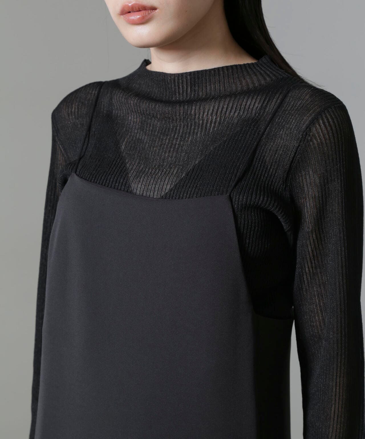 スクエアネックキャミワンピース(セットアップ可) 6694219323