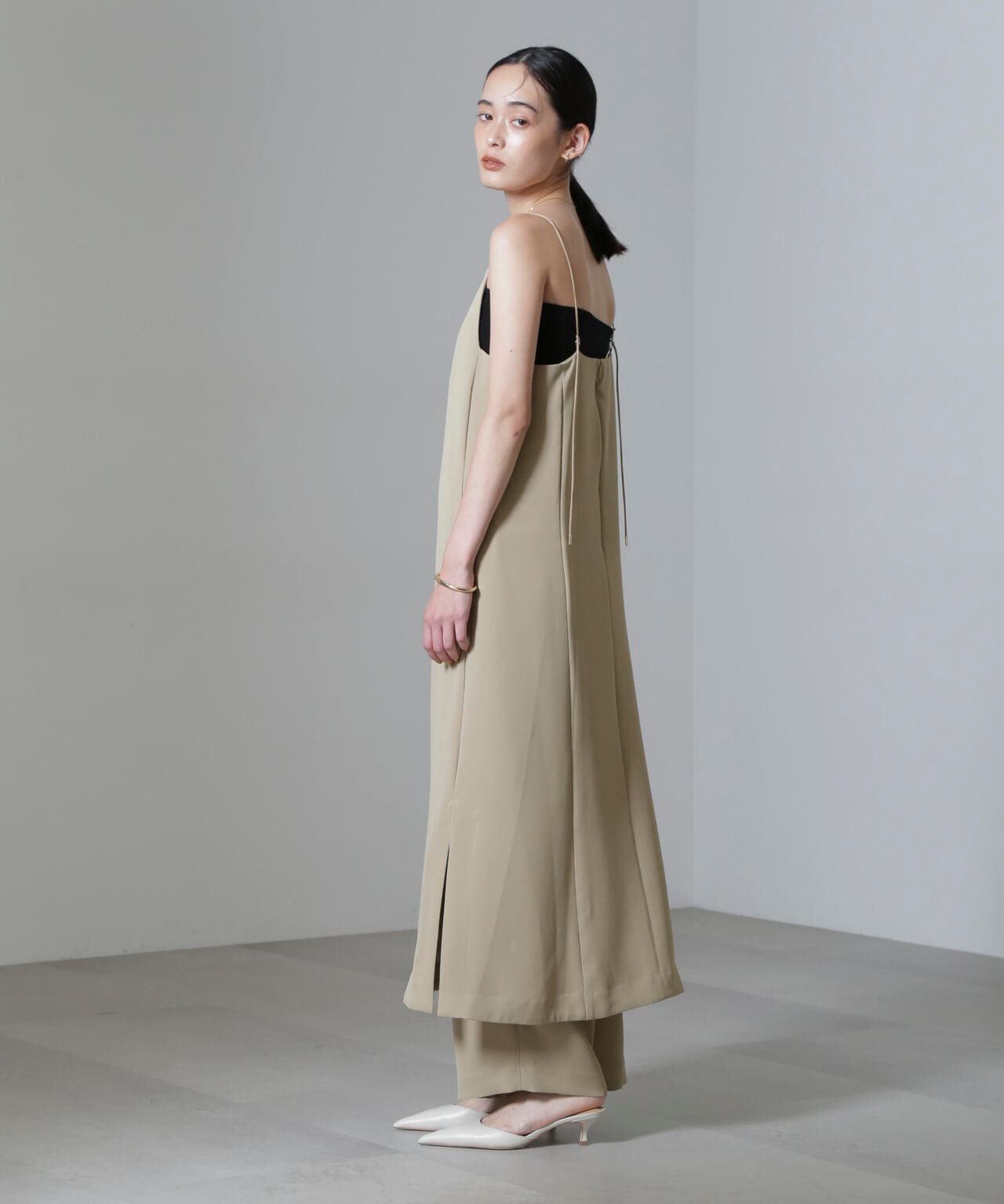 スクエアネックキャミワンピース(セットアップ可) 6694219323