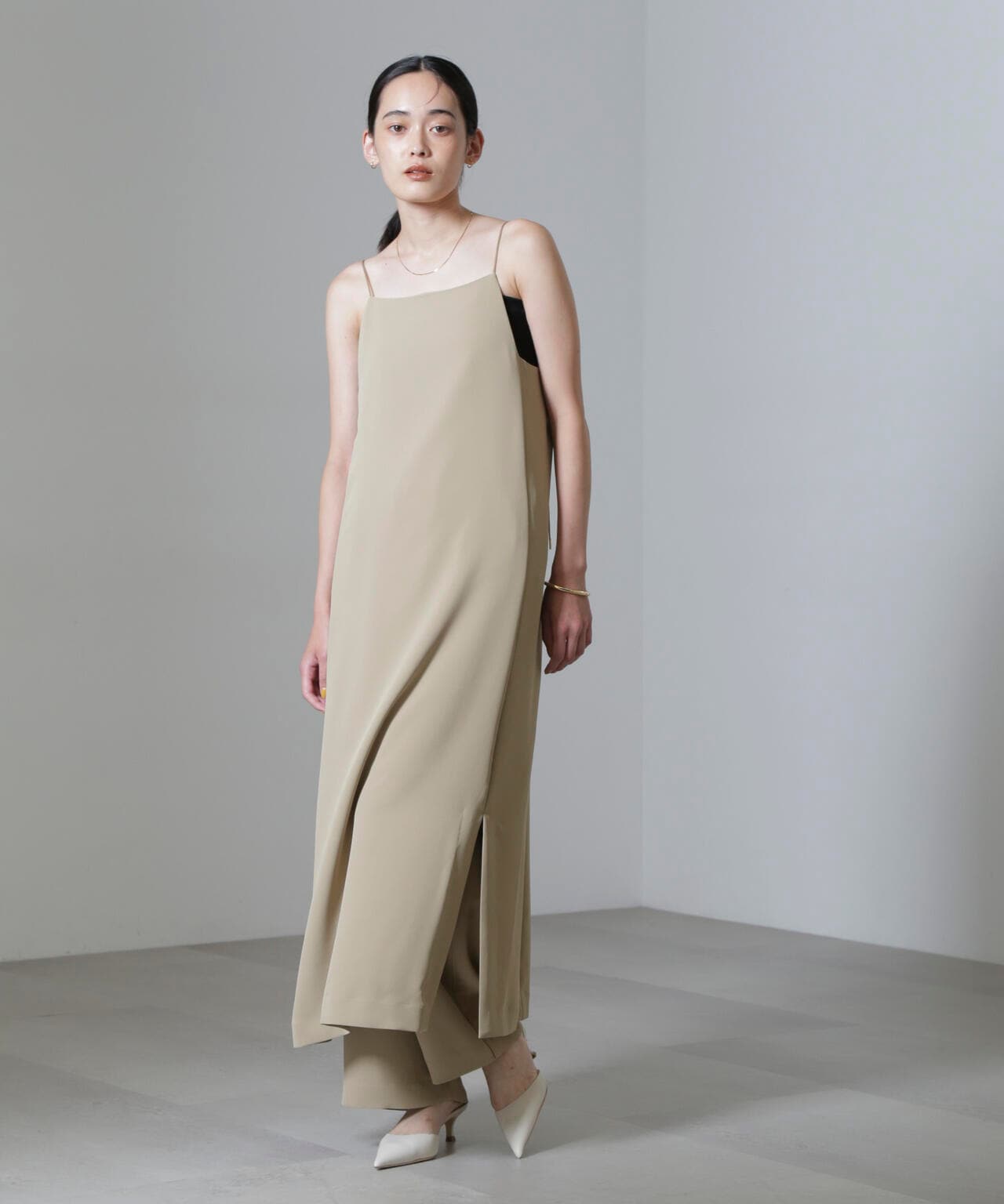 スクエアネックキャミワンピース(セットアップ可) 6694219323