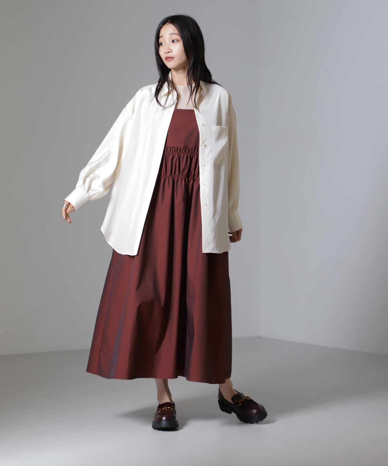 シャンブレータフタキャミワンピース 6694219326