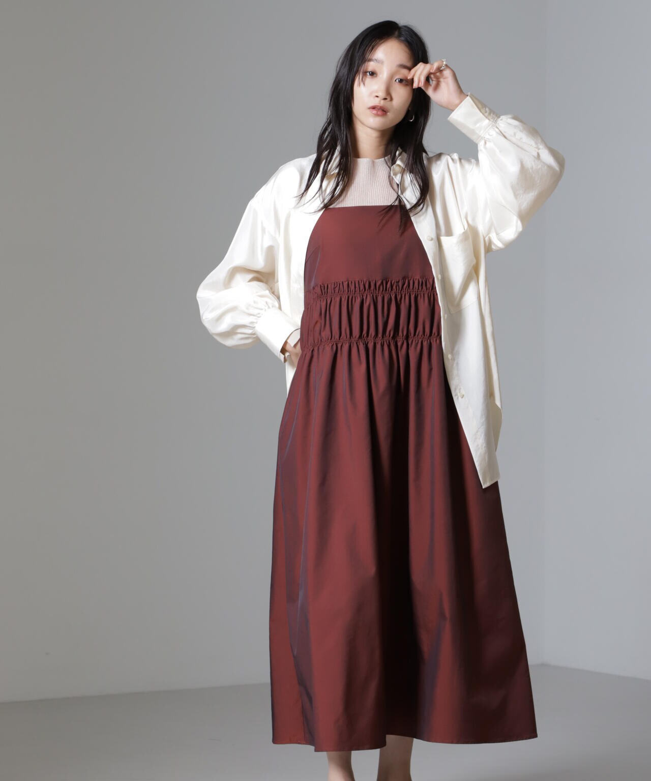 シャンブレータフタキャミワンピース 6694219326