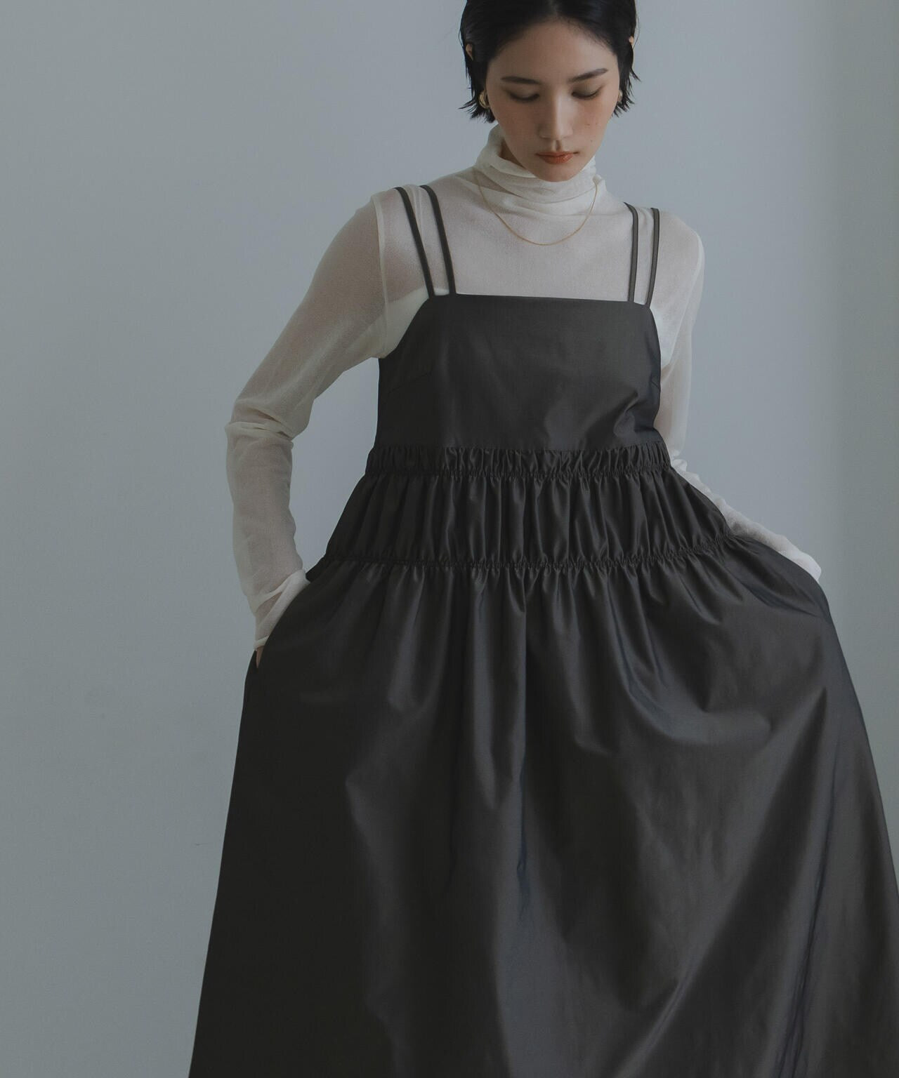 シャンブレータフタキャミワンピース 6694219326