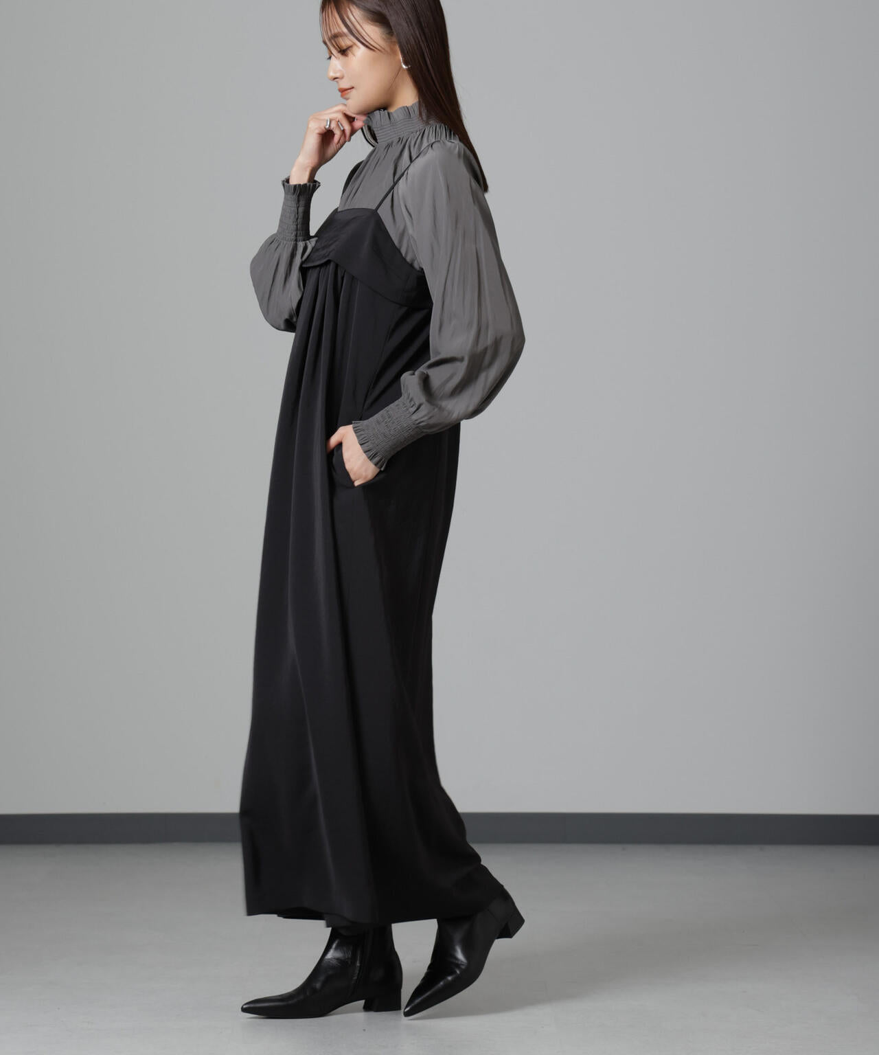 ギャザーキャミワンピース 6694219336