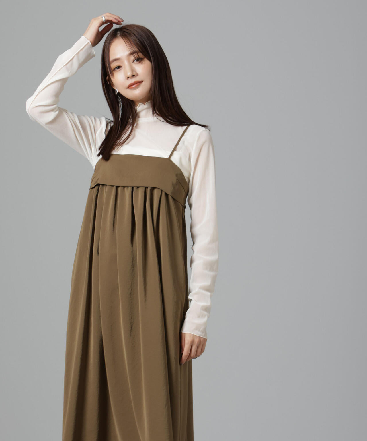 ギャザーキャミワンピース 6694219336