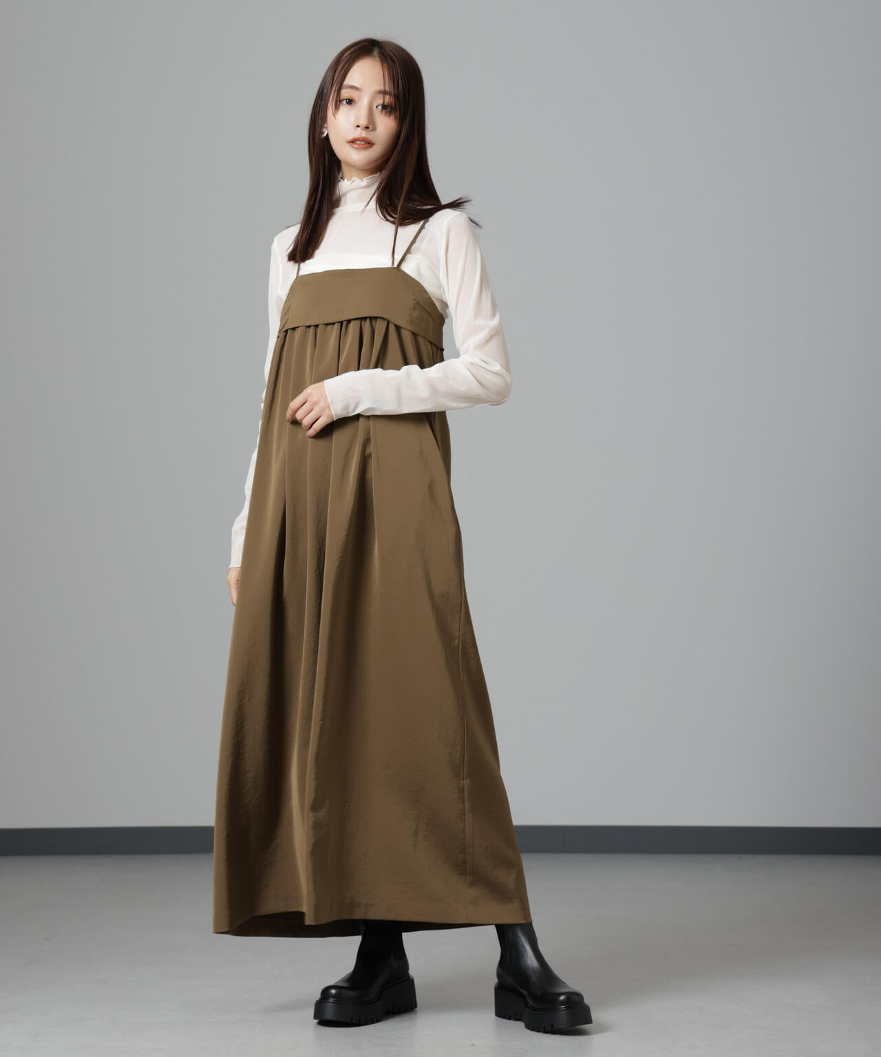 ギャザーキャミワンピース 6694219336