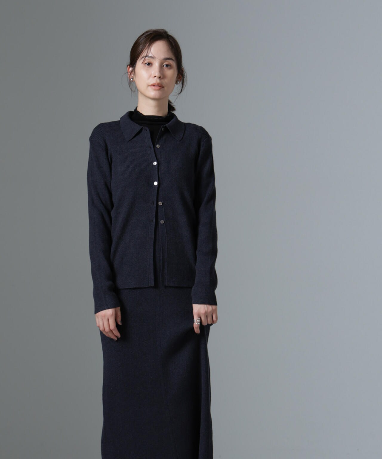 ニットキャミワンピース+ニットポロカーディガンSET 6694219340