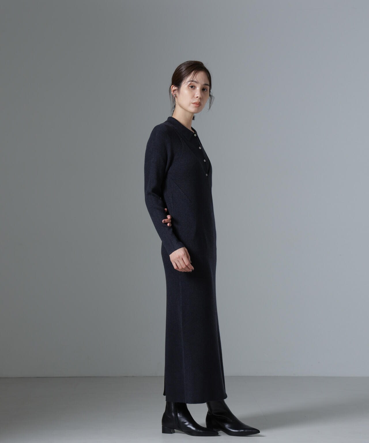 ニットキャミワンピース+ニットポロカーディガンSET 6694219340