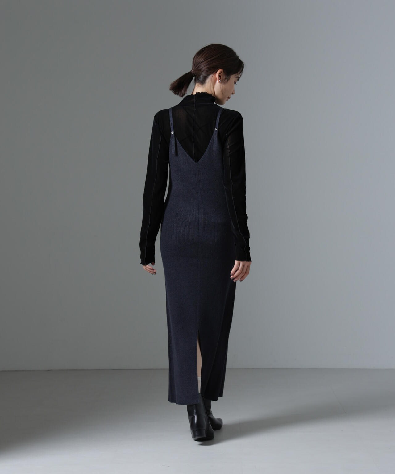 ニットキャミワンピース+ニットポロカーディガンSET 6694219340