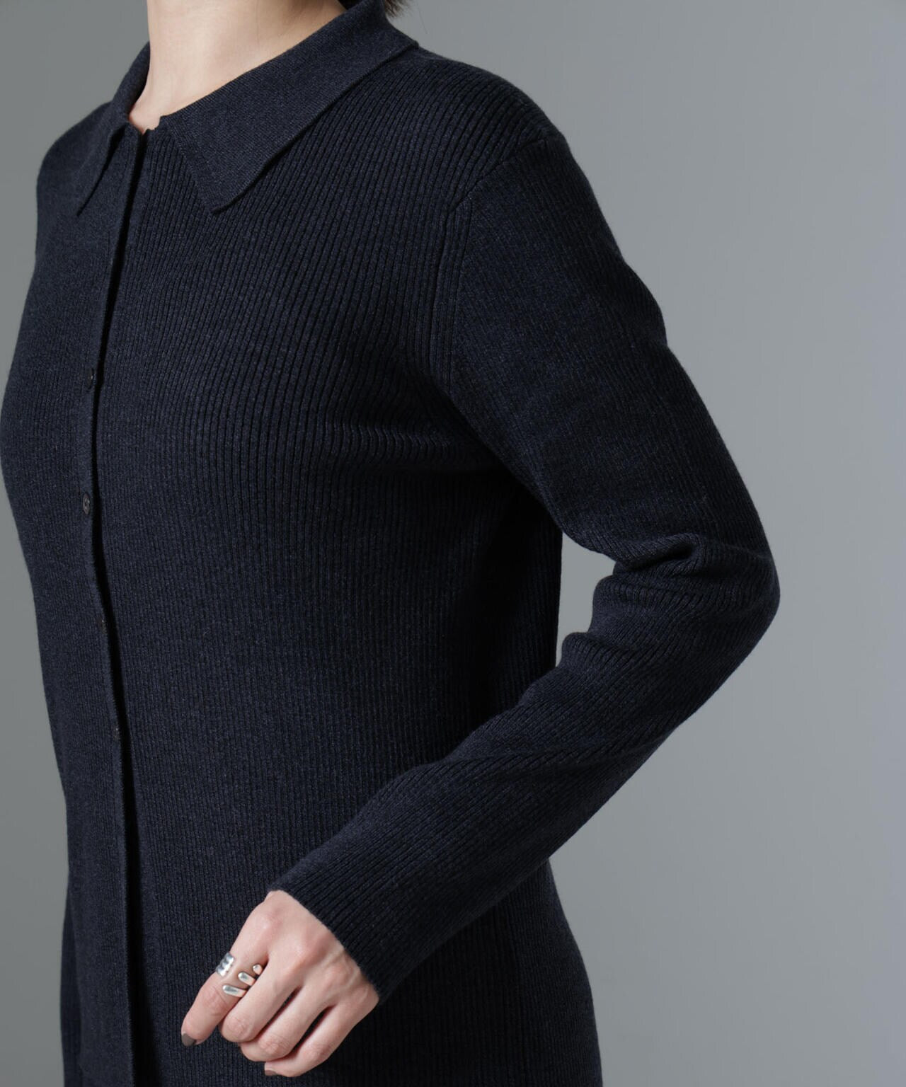 ニットキャミワンピース+ニットポロカーディガンSET 6694219340