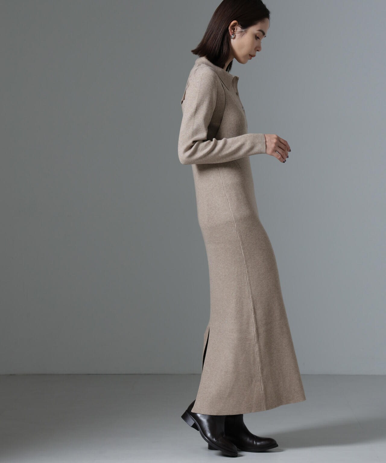 ニットキャミワンピース+ニットポロカーディガンSET 6694219340