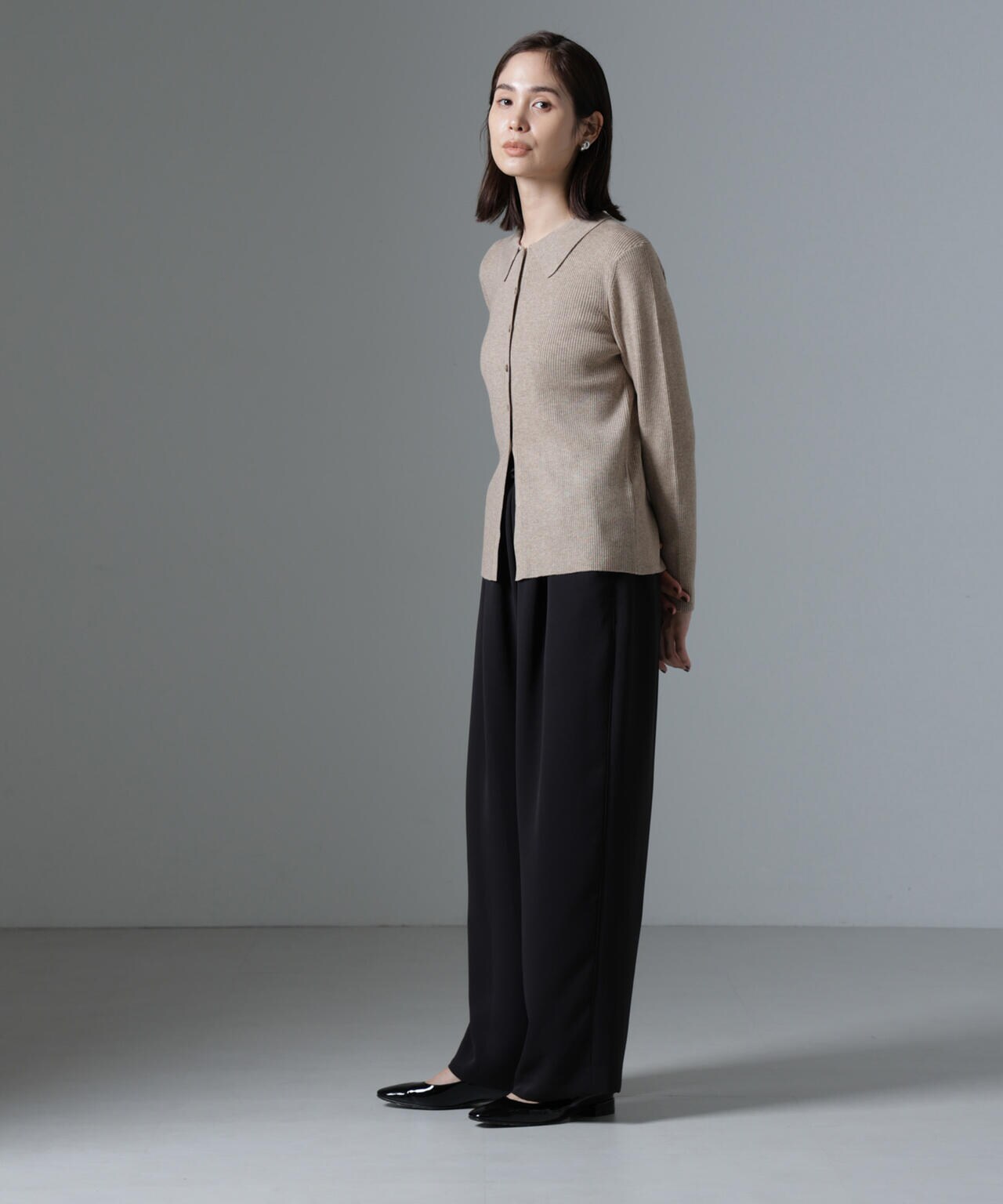 ニットキャミワンピース+ニットポロカーディガンSET 6694219340