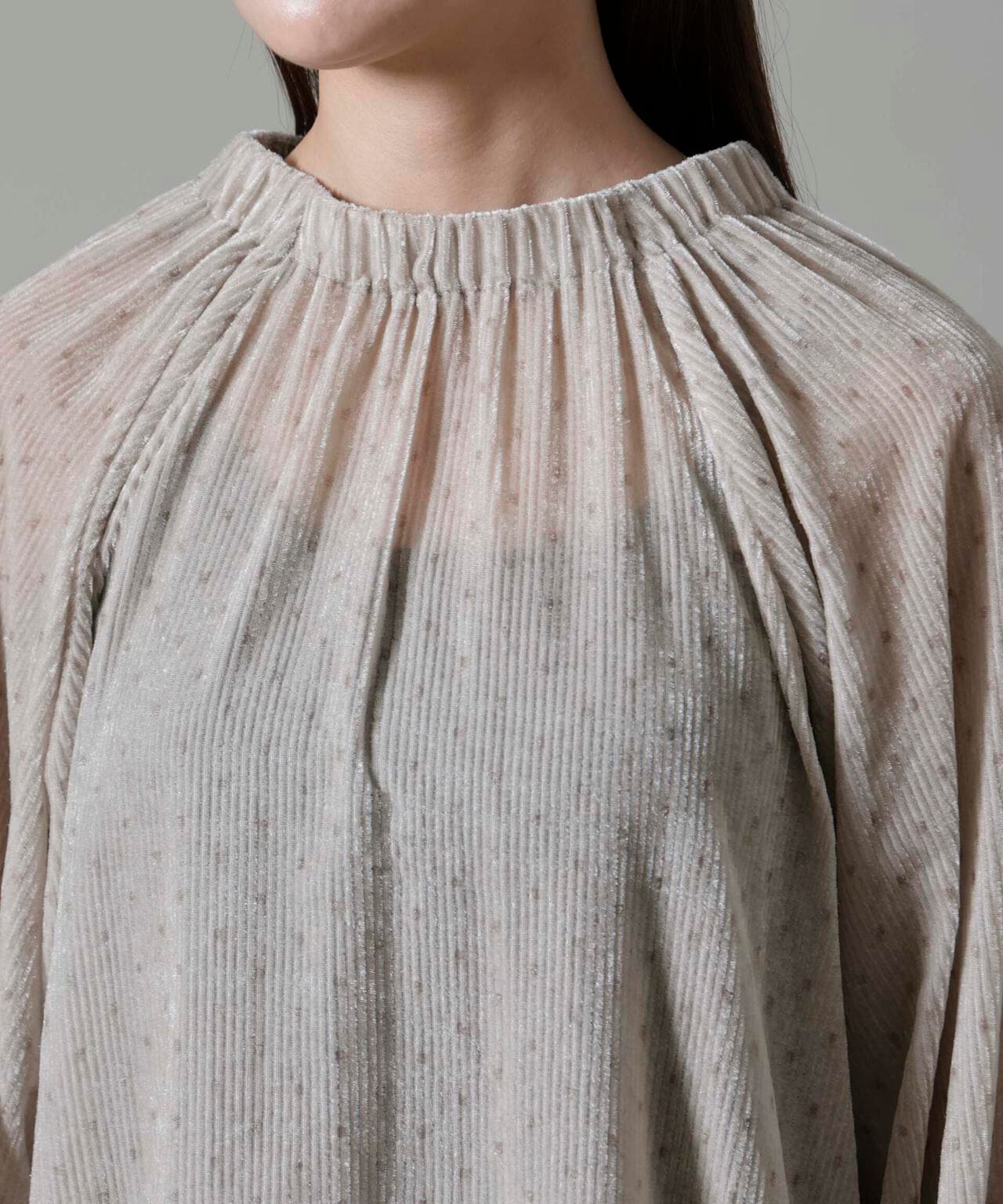 ストライプベロア前後2WAYブラウス 6694220302