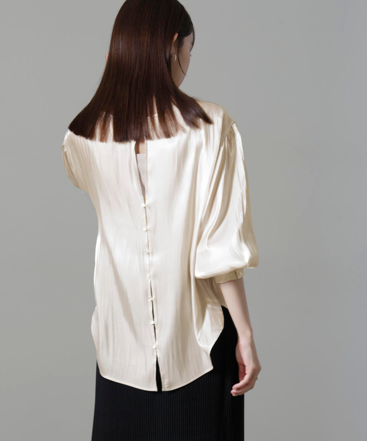 ブライトシアーギャザーブラウス 6694220305