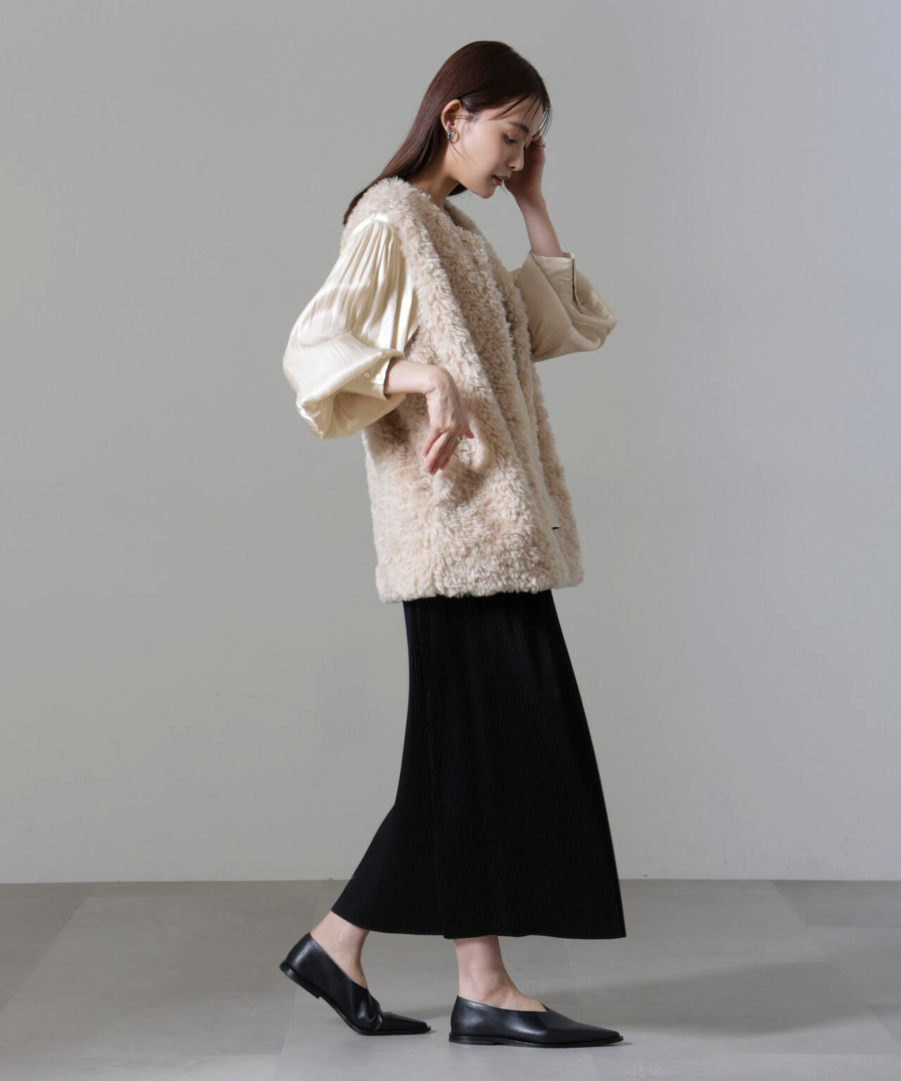 ブライトシアーギャザーブラウス 6694220305