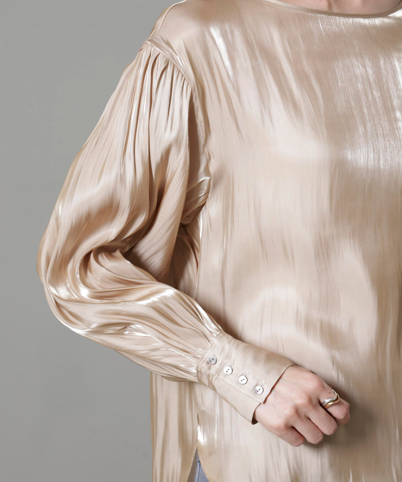 ブライトシアーギャザーブラウス 6694220305