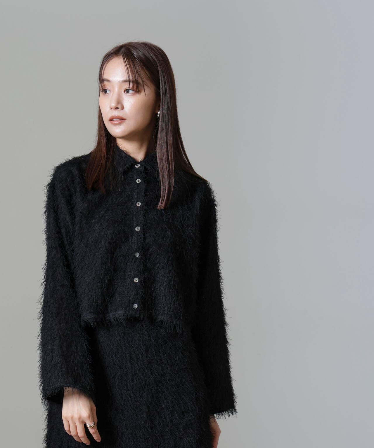 フリンジジャガードクロップドシャツ(セットアップ可) 6694220308