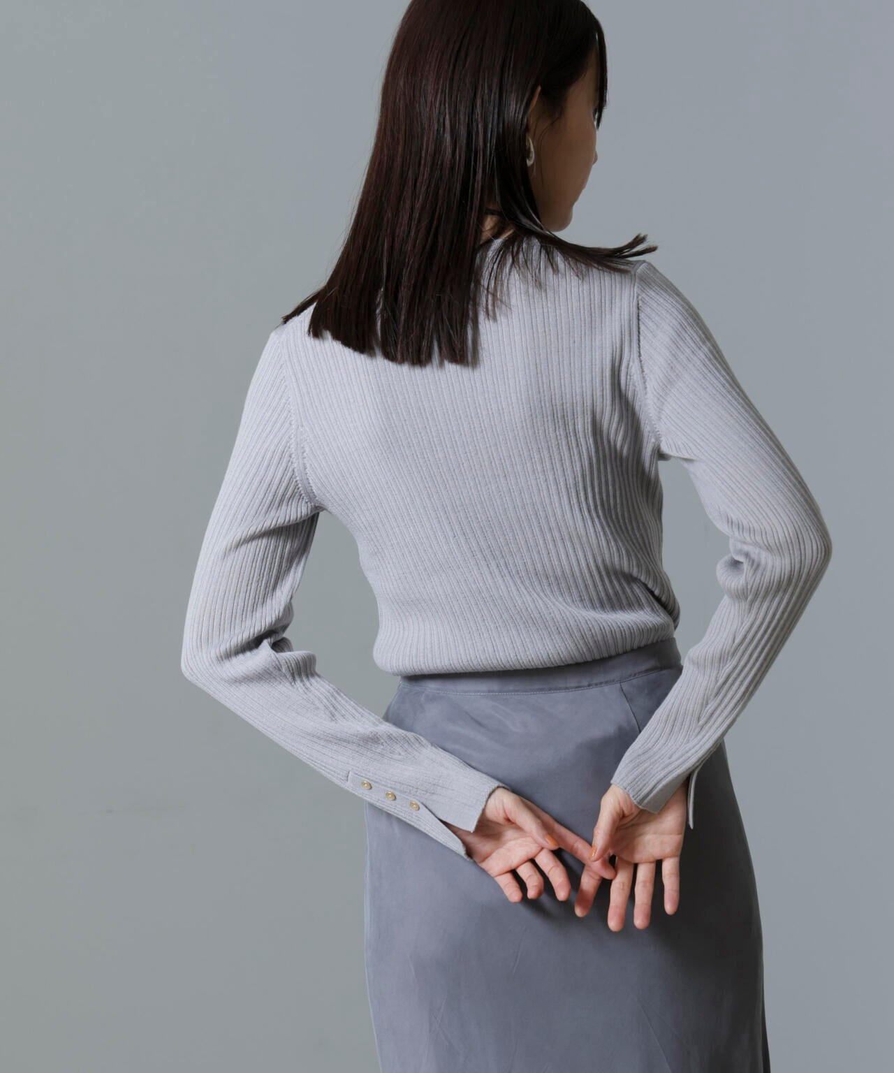 毛玉レスニットクルーネックリブプルオーバー 6694222301