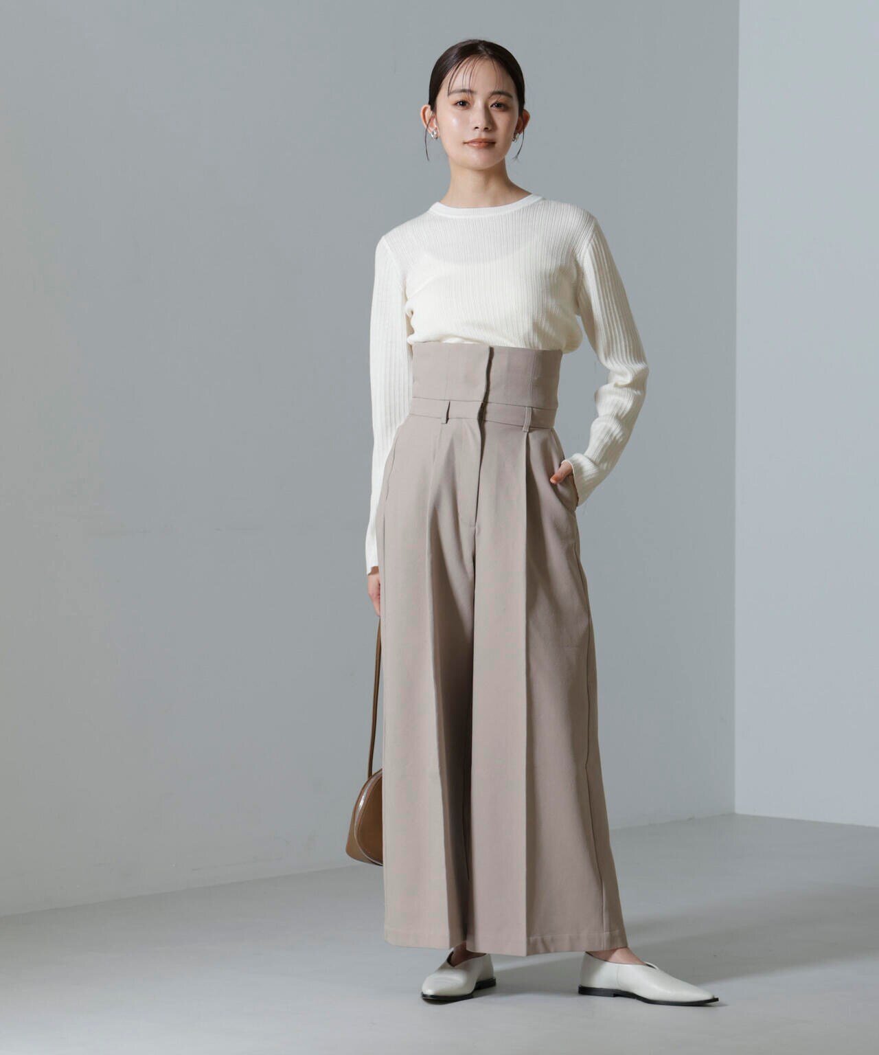 毛玉レスニットクルーネックリブプルオーバー 6694222301