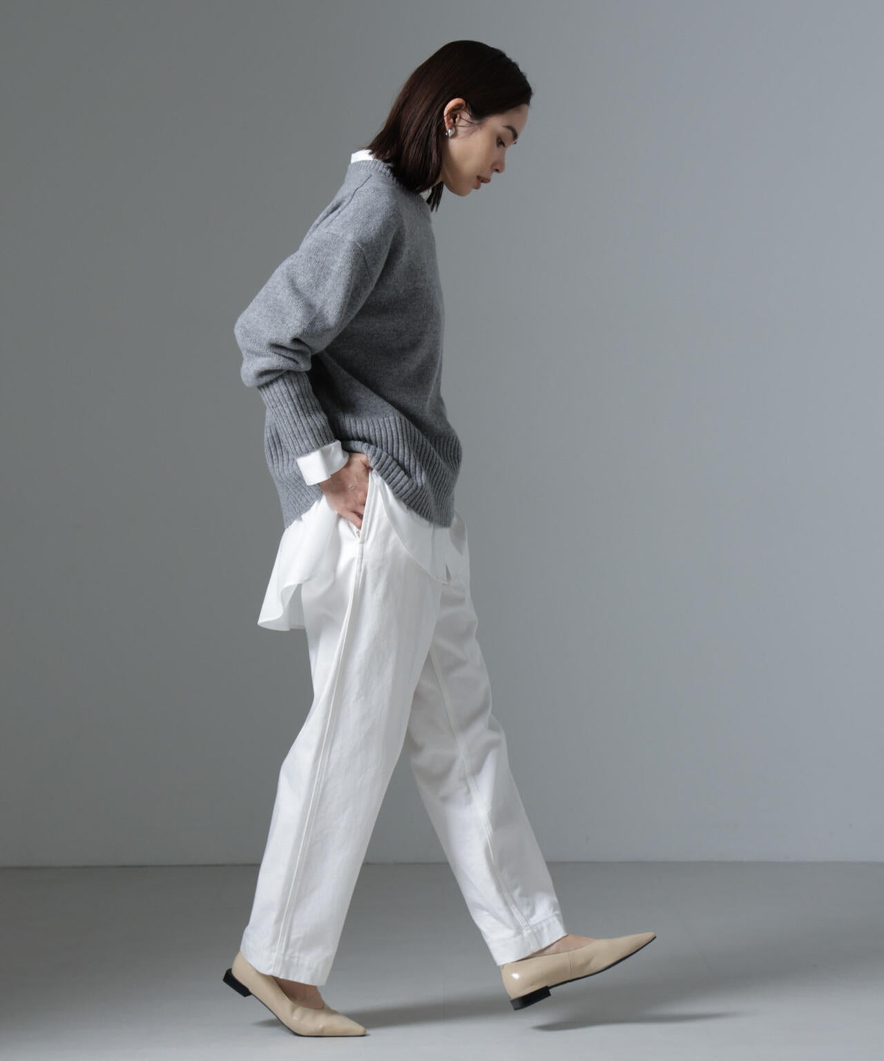 AQUAウールカシミヤクルーネックニット 6694222303