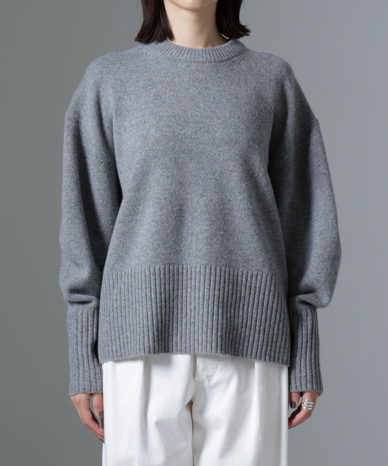 AQUAウールカシミヤクルーネックニット 6694222303