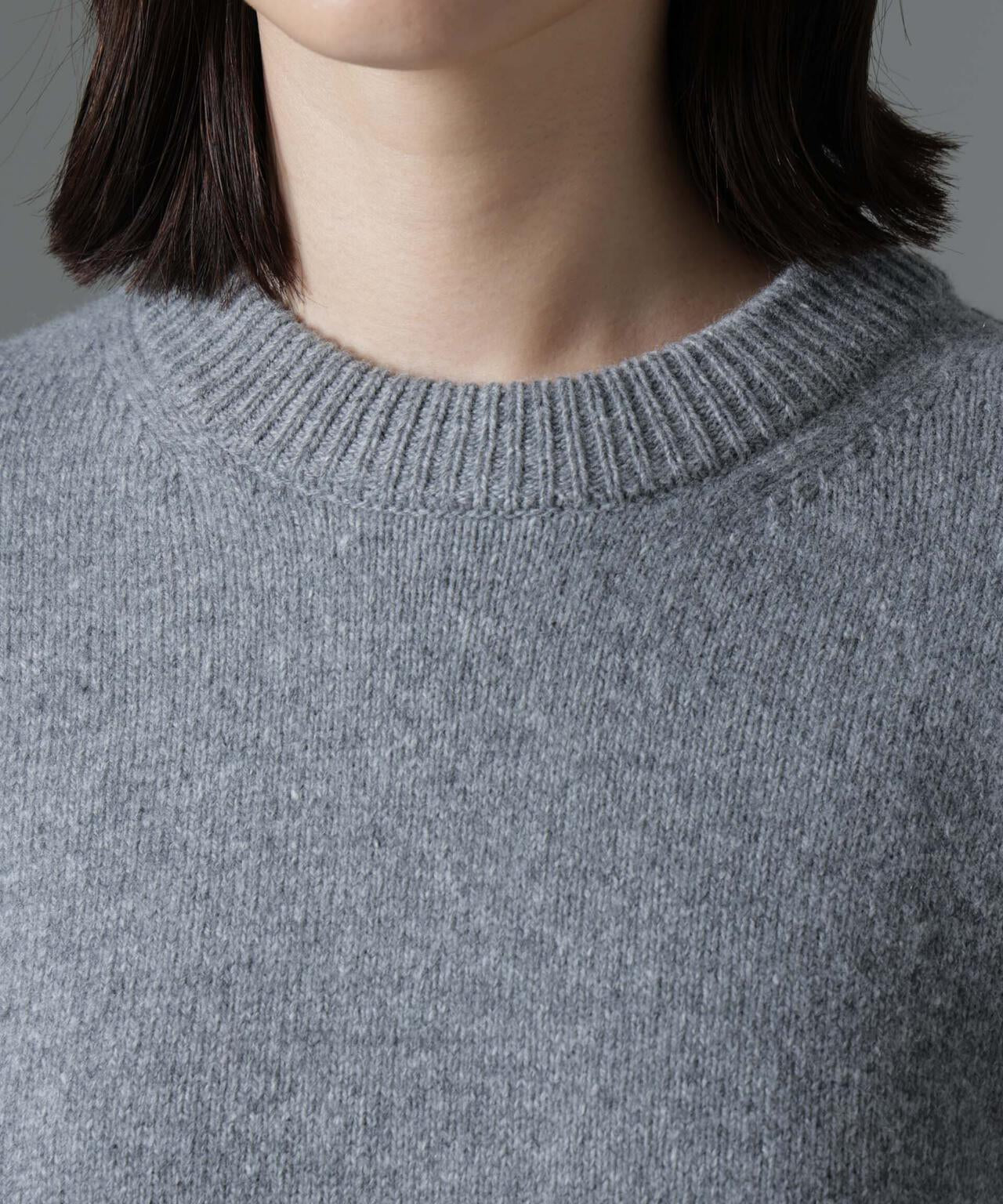 AQUAウールカシミヤクルーネックニット 6694222303