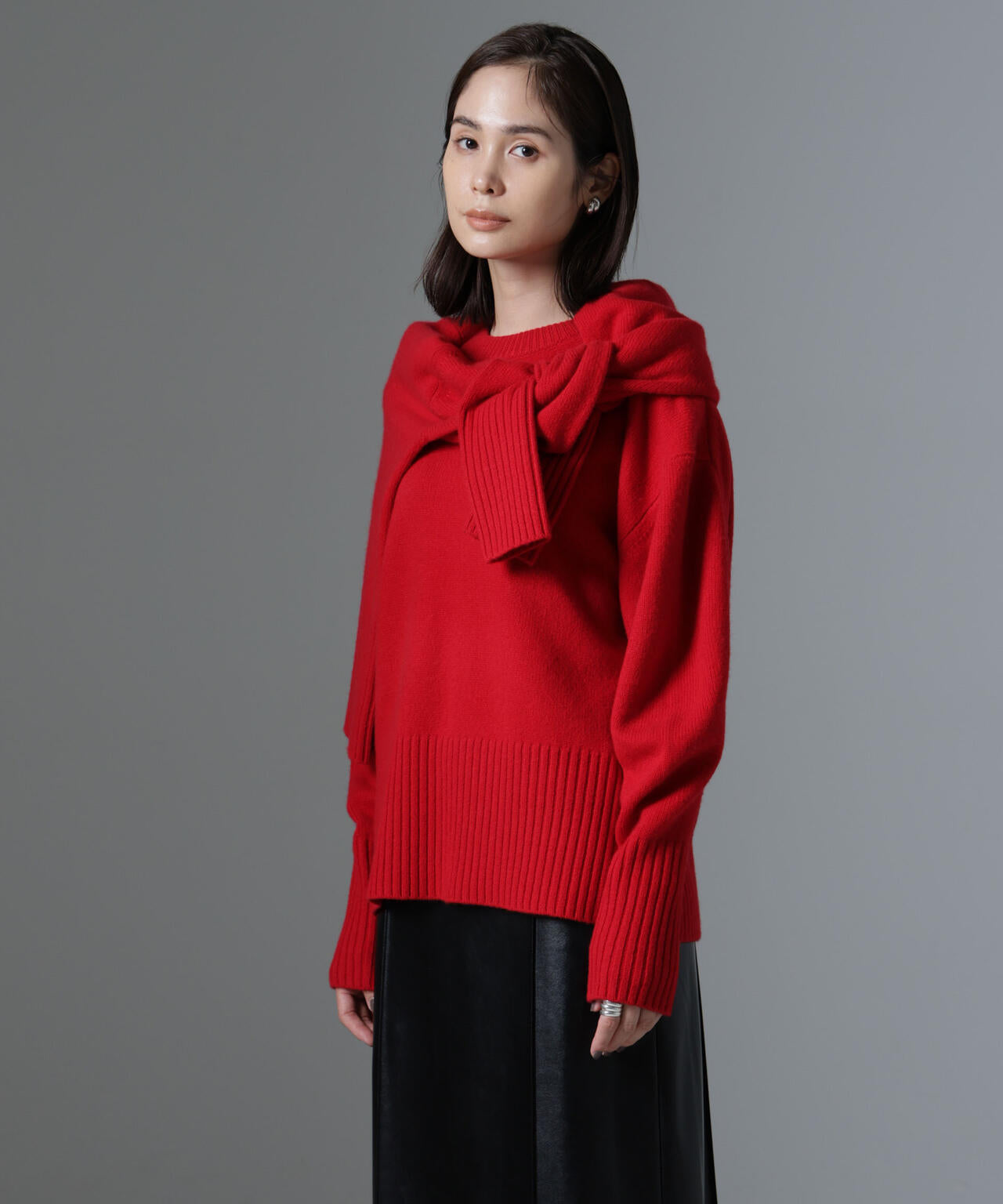 AQUAウールカシミヤクルーネックニット 6694222303