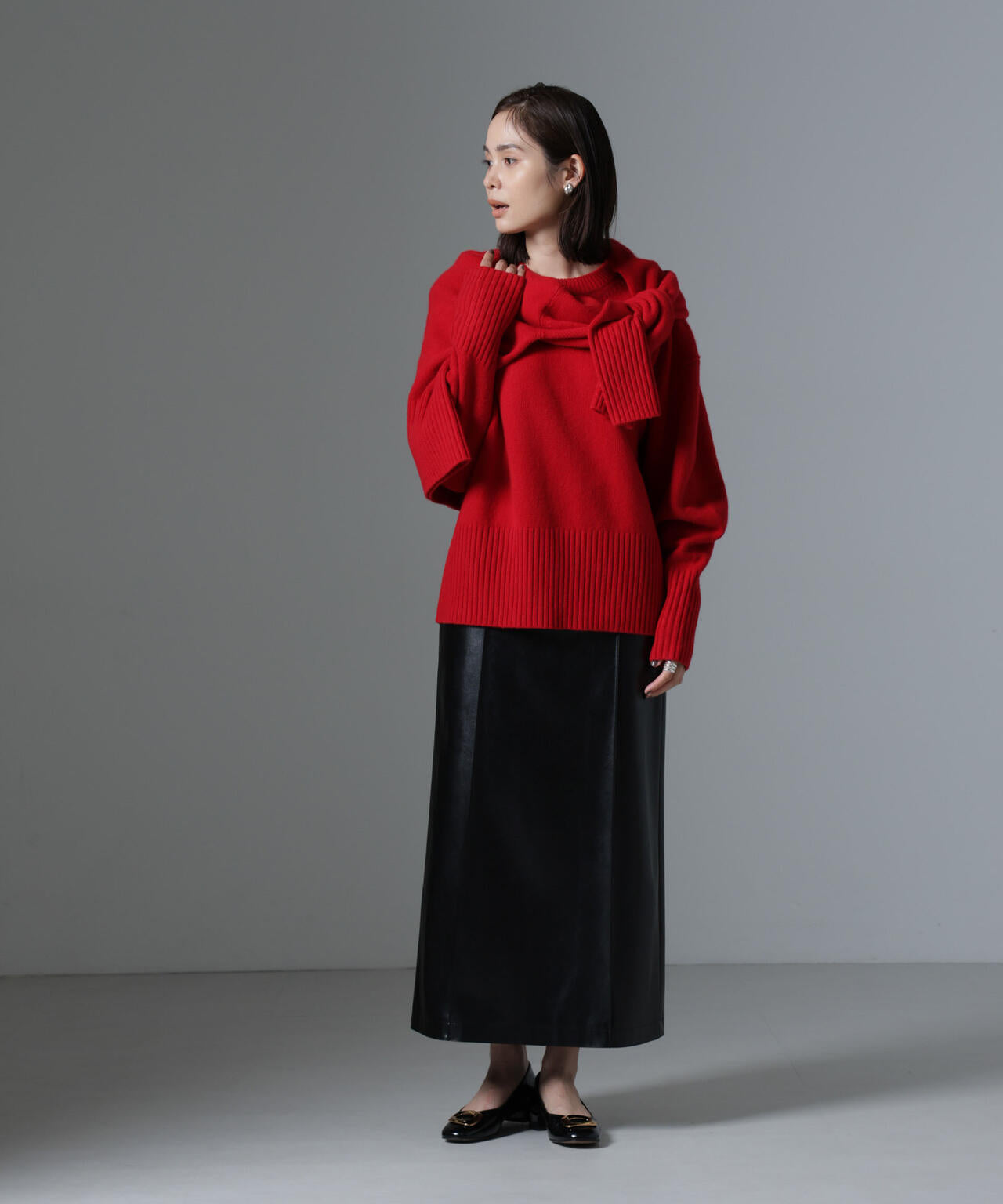 AQUAウールカシミヤクルーネックニット 6694222303