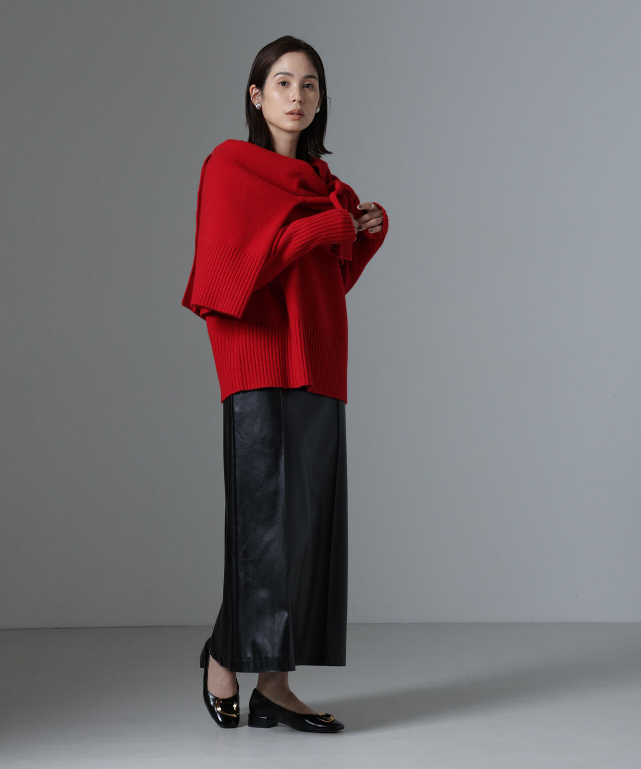 AQUAウールカシミヤクルーネックニット 6694222303